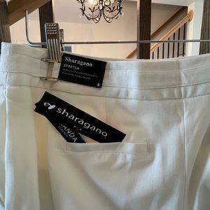 NWT Sharagano cream colored slacks Size 8